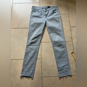 AG Jeans Prima Cigarette Skinny Womens 26 Gray‎ Stretch Sateen $188 Designer EUC